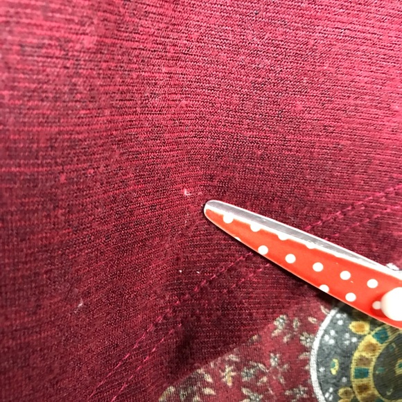 Korean Maroon Top With Paisley Asymmetrical Design - Picture 3 of 6